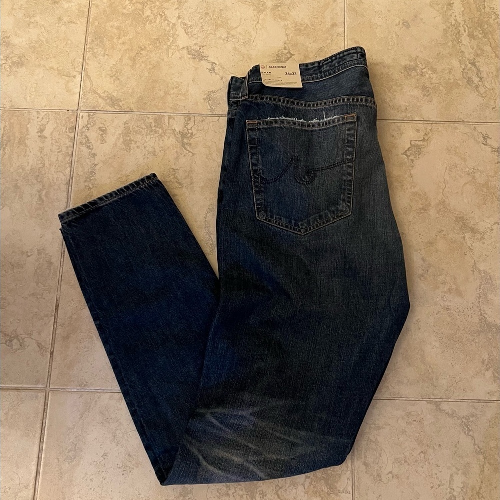 AG Adriano Goldschmied Dark Blue Straight Jeans